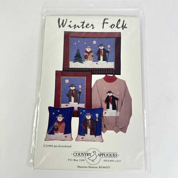 Applique Quilt Wall Hanging or Sweatshirt Winter Folk by Country Appliques - Picture 3 of 3